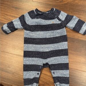 GAP Navy and Light Blue Striped Footie